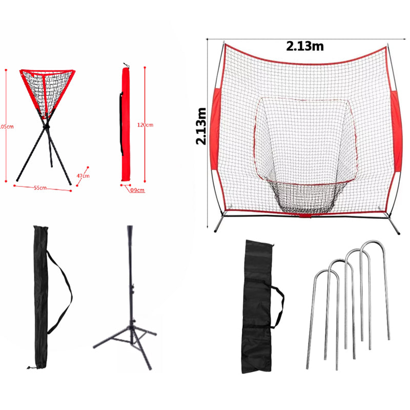 BNB-03 Zestaw siatka do ćwiczeń + koszulka baseballowa + kosz na piłki