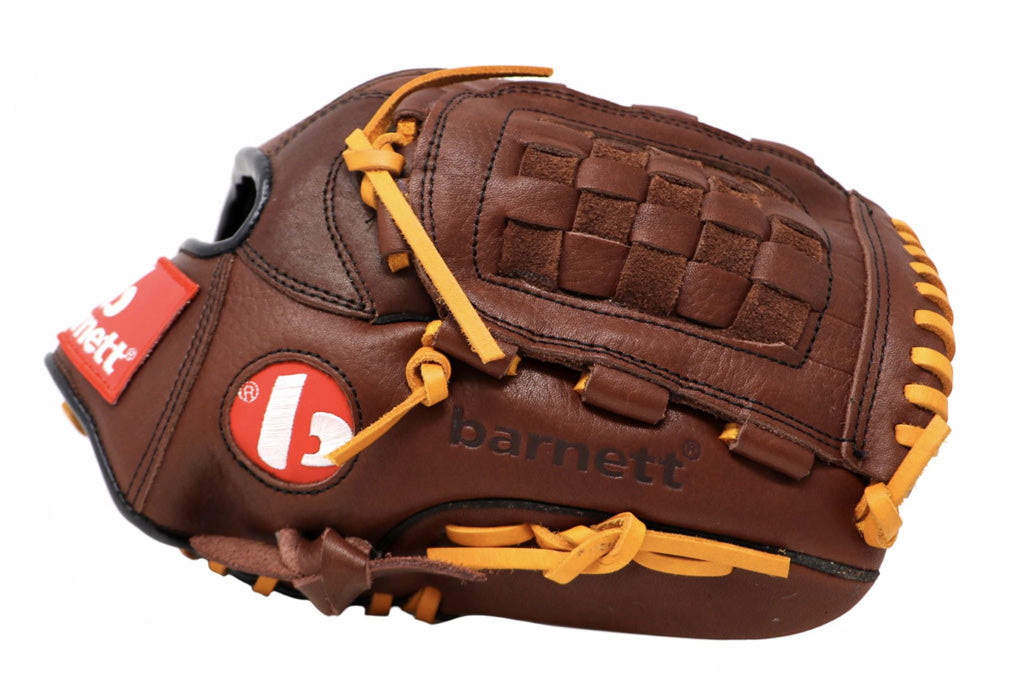 GL-120 Rekawica baseballowa turniejowa, infield 12, skóra naturalna, brazowa