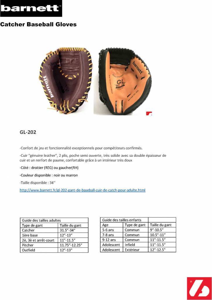GL-202 catcher rekawica baseballowa, skóra naturalna, dorosly 32, czarna
