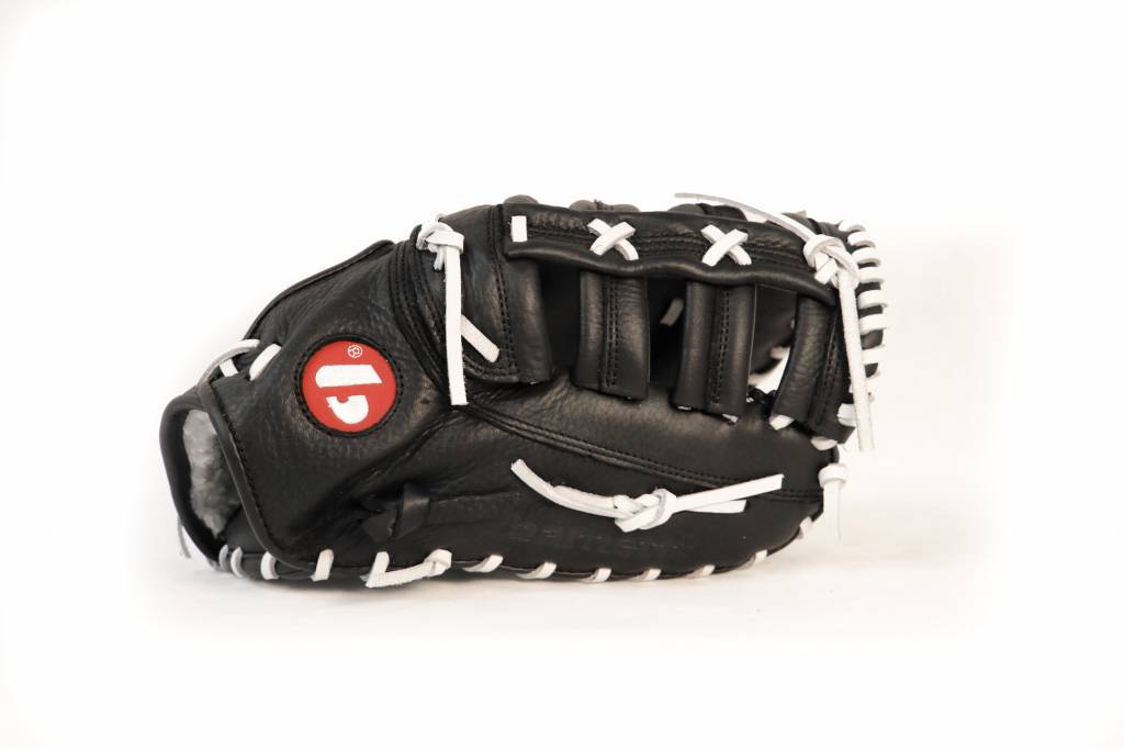 GL-301 Rekawica baseballowa turniejowa dla pierwszobazowego, skórzana, dla doroslych, czarna