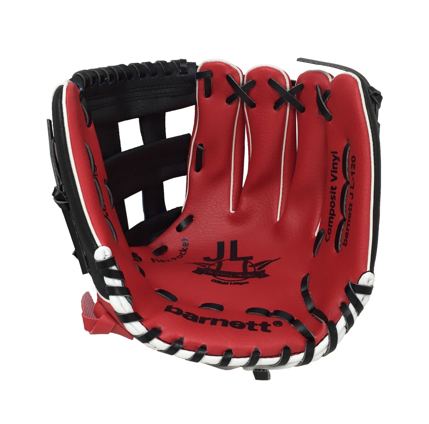 JL-120 - rękawica baseballowa, outfield, poliuretan, rozmiar 12,5" czerwony